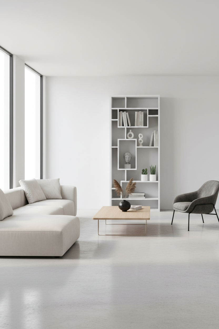 BIBLIOTHÈQUE - 72"H / BLANC