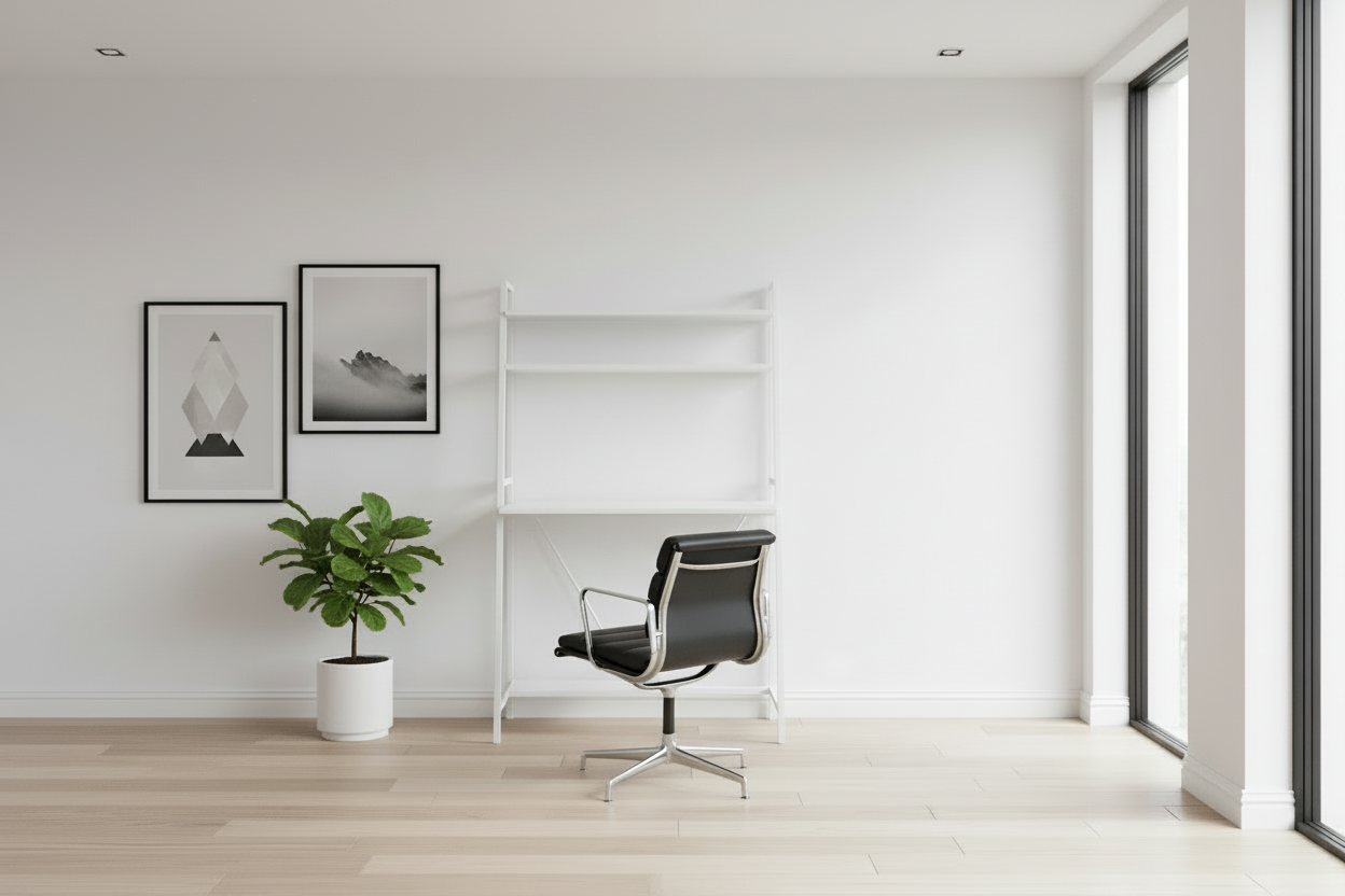 COMPUTER DESK - 32"L / WHITE TOP / WHITE METAL