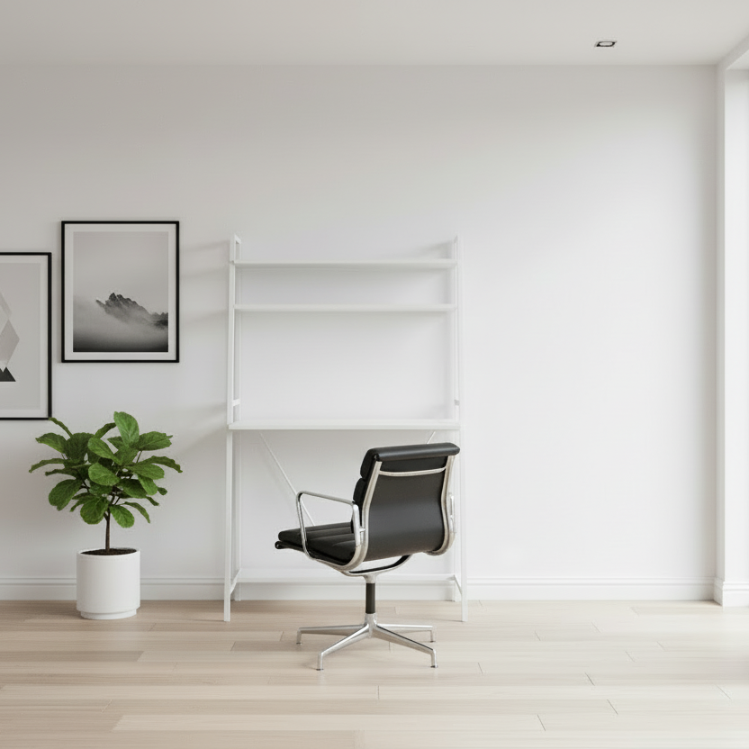 COMPUTER DESK - 32"L / WHITE TOP / WHITE METAL