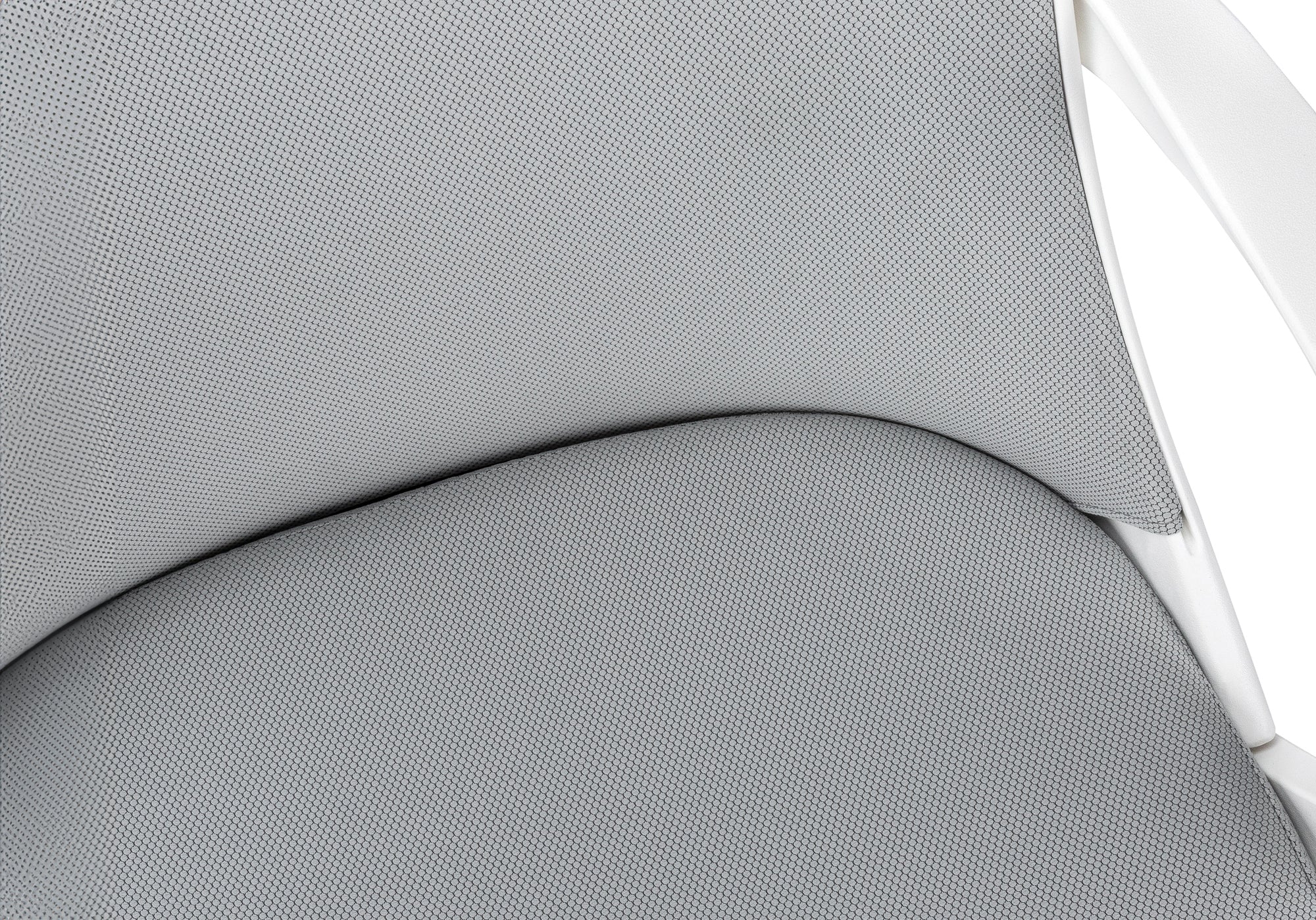CHAISE DE BUREAU - BLANC / MAILLE GRISE / MULTI-POSITIONS
