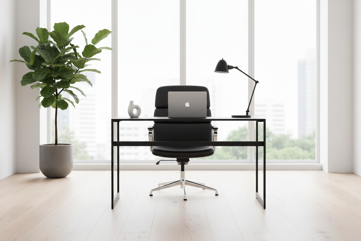 COMPUTER DESK - 48"L / BLACK METAL / BLACK TEMPERED GLASS