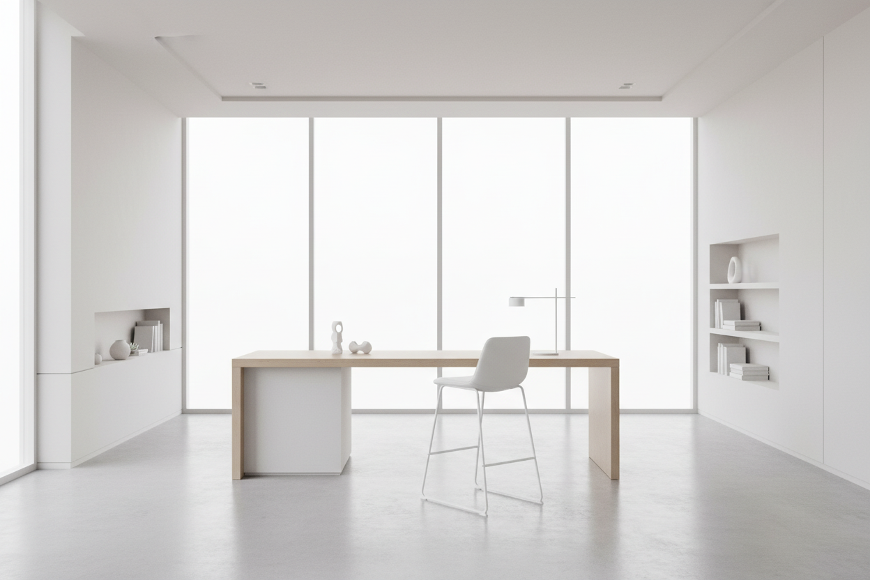 CHAISE DE BUREAU - SIMILI CUIR BLANC / BUREAU DEBOUT