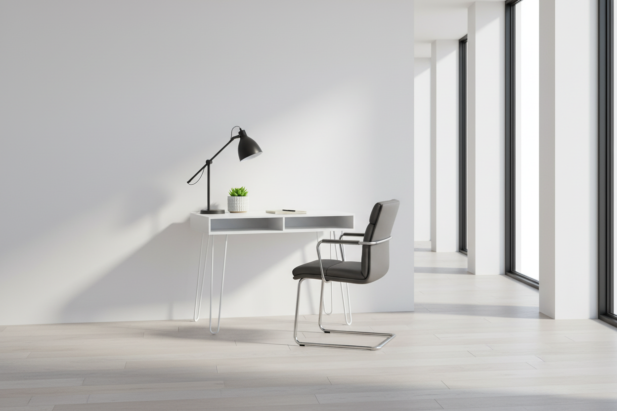 COMPUTER DESK - 40"L / WHITE / WHITE METAL