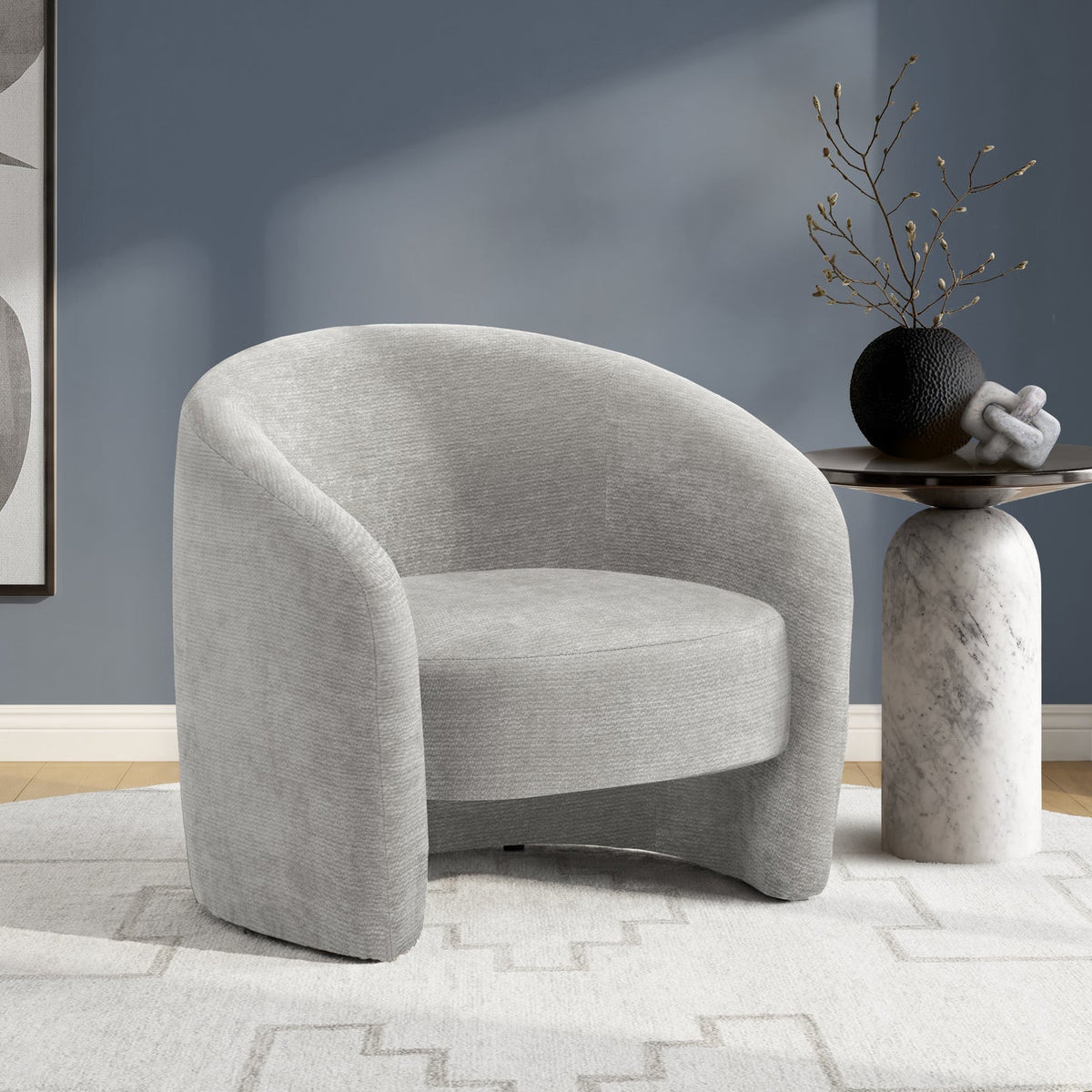 ACCENT CHAIR - 29""H / LIGHT GREY FABRIC