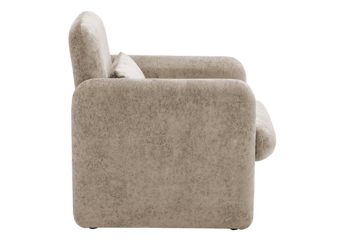 ACCENT CHAIR - 31"H / LIGHT BROWN FABRIC