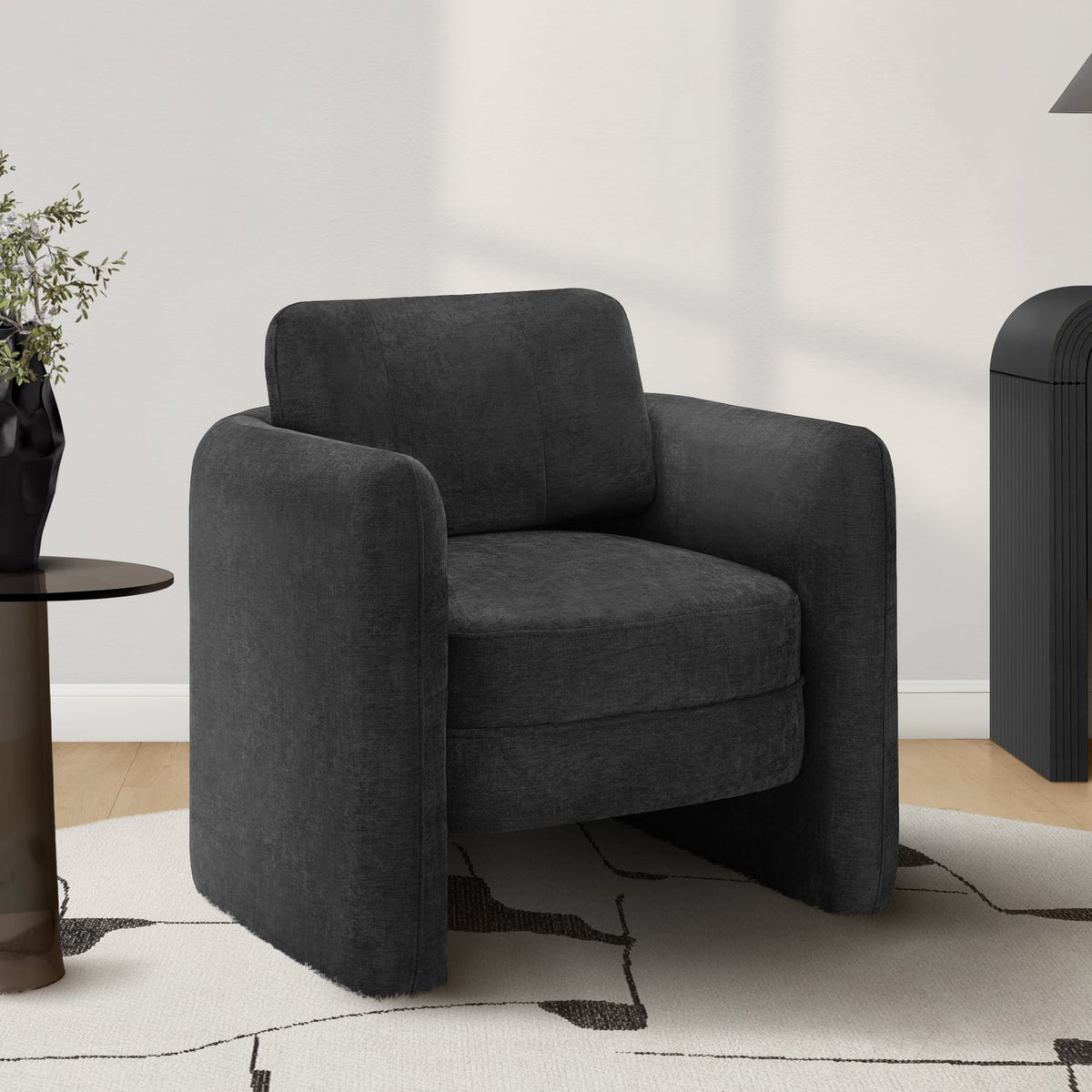 ACCENT CHAIR - 32"H / BLACK FABRIC