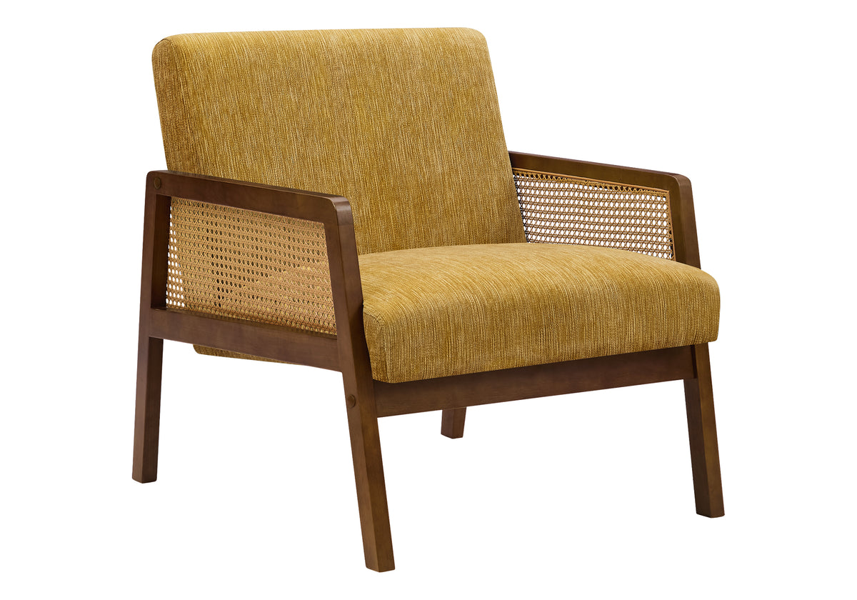 ACCENT CHAIR - 30""H / GREEN FABRIC / WALNUT WOOD