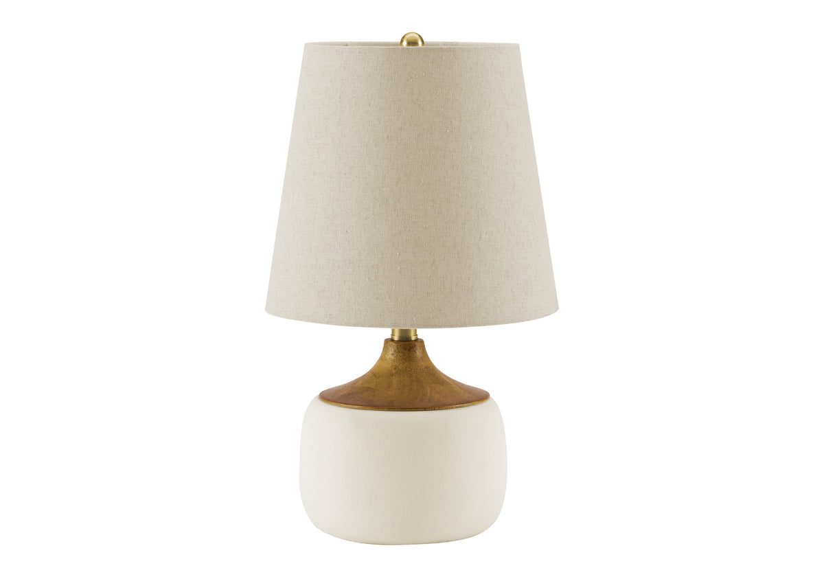 LIGHTING - 19"H TABLE LAMP BEIGE CERAMIC / BEIGE SHADE