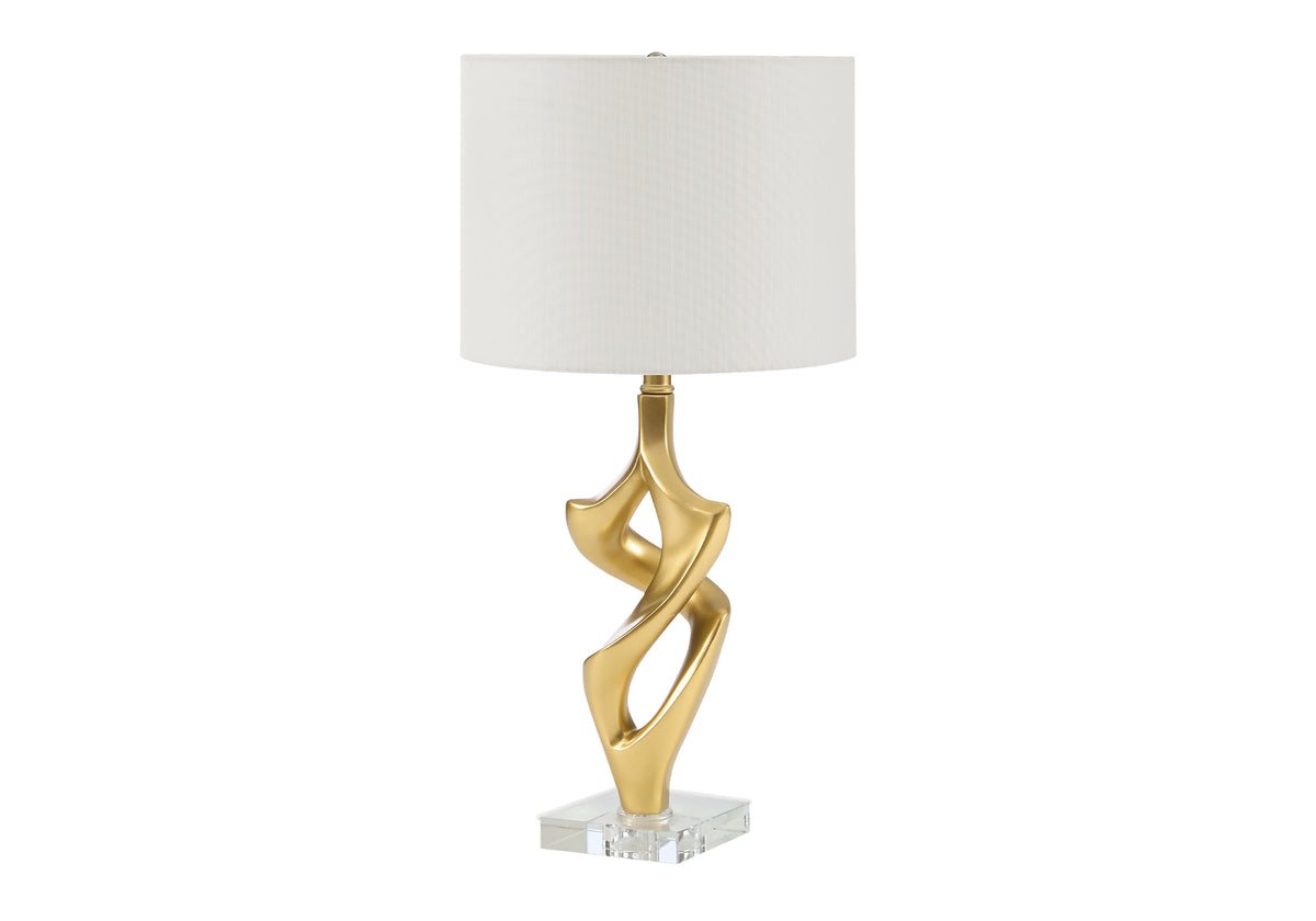 LIGHTING - 24"H TABLE LAMP GOLD RESIN / IVORY SHADE