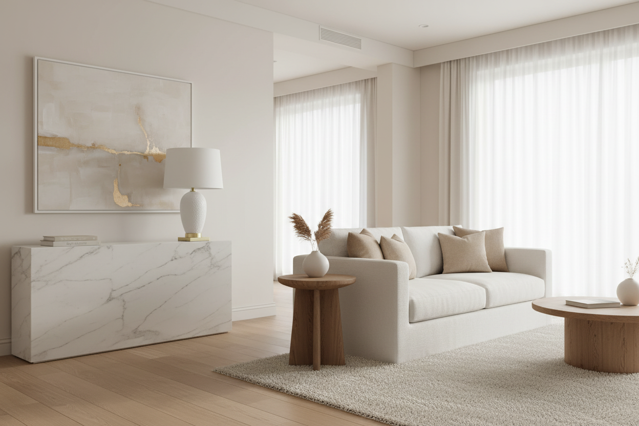 ÉCLAIRAGE - LAMPE DE TABLE 26"H EN CÉRAMIQUE BLANCHE IVOIRE / ABAT-JOUR CRÈME