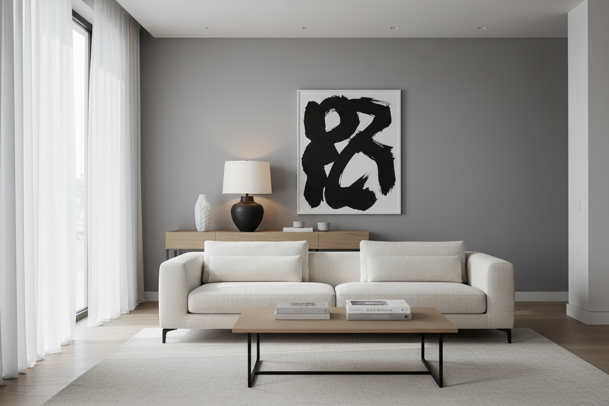 ÉCLAIRAGE - LAMPE DE TABLE 26"H MÉTAL NOIR IVOIRE / ABAT-JOUR CRÈME