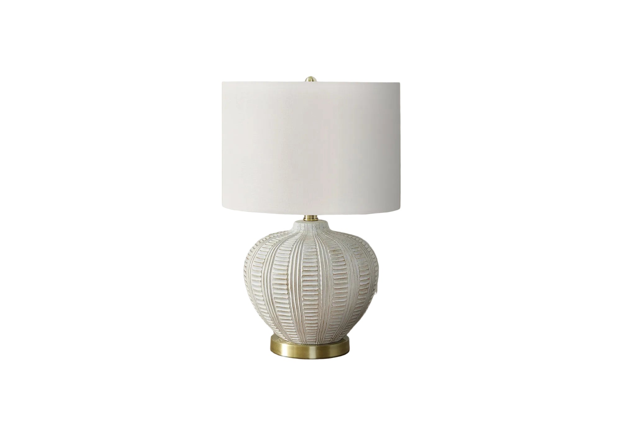 ÉCLAIRAGE - LAMPE DE TABLE 21"H IVOIRE / ABAT-JOUR CRÈME RÉSINE CRÈME