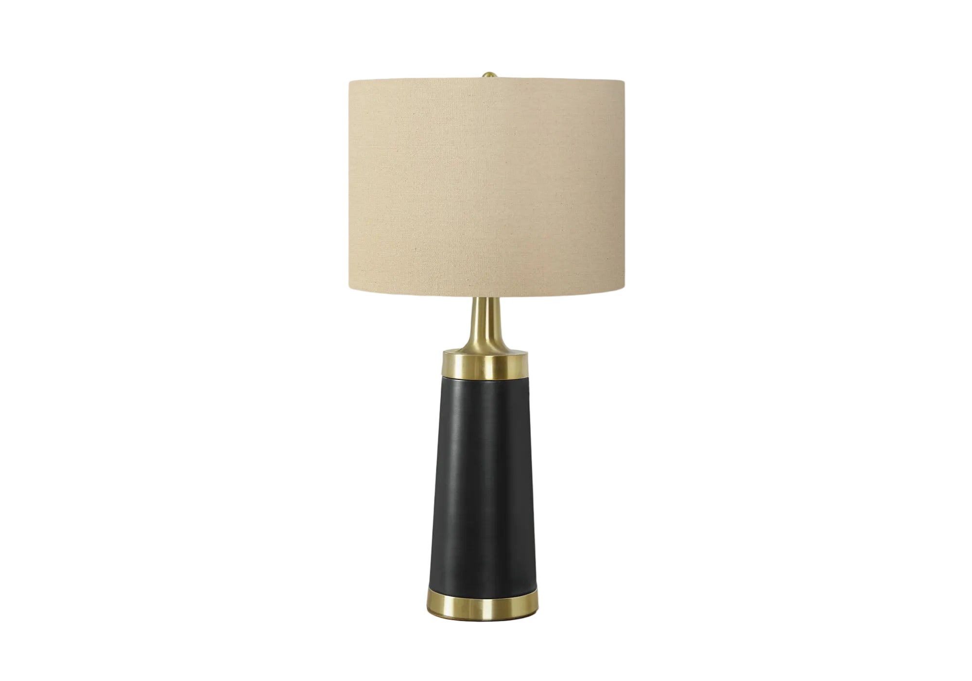 ÉCLAIRAGE - LAMPE DE TABLE 28"H MÉTAL NOIR ABAT-JOUR BEIGE