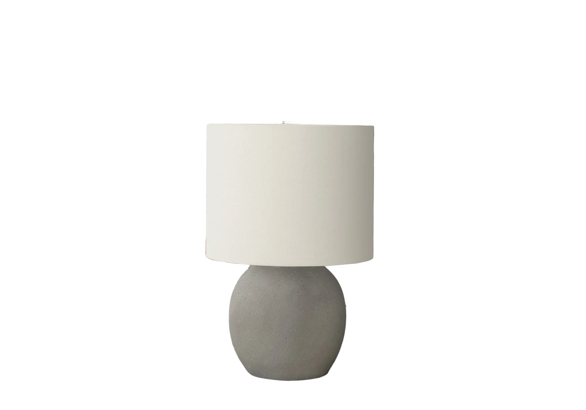 ÉCLAIRAGE - LAMPE DE TABLE 20"H BÉTON GRIS ABAT-JOUR IVOIRE / CRÈME