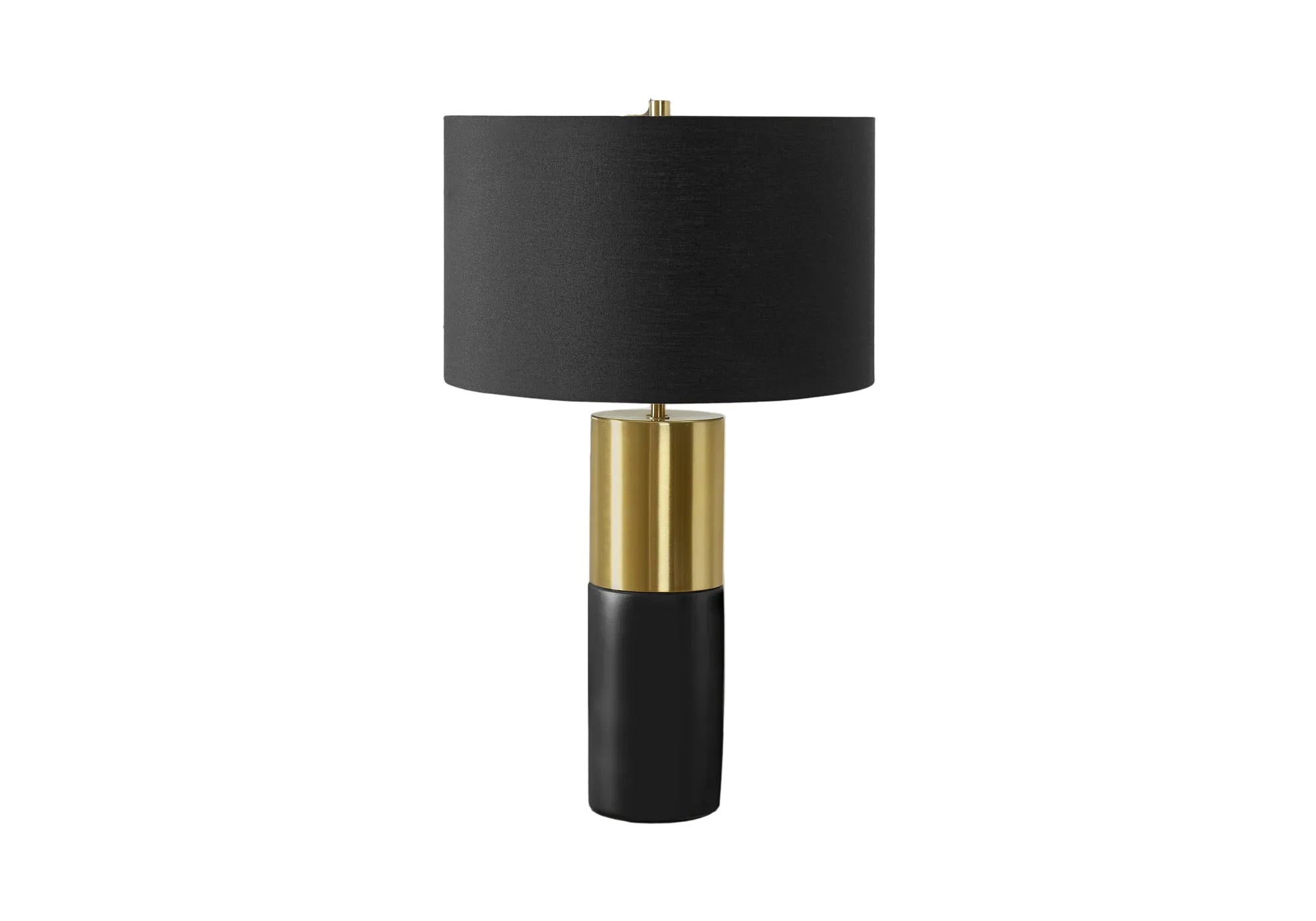 ÉCLAIRAGE - LAMPE DE TABLE 25"H BÉTON NOIR ABAT-JOUR NOIR
