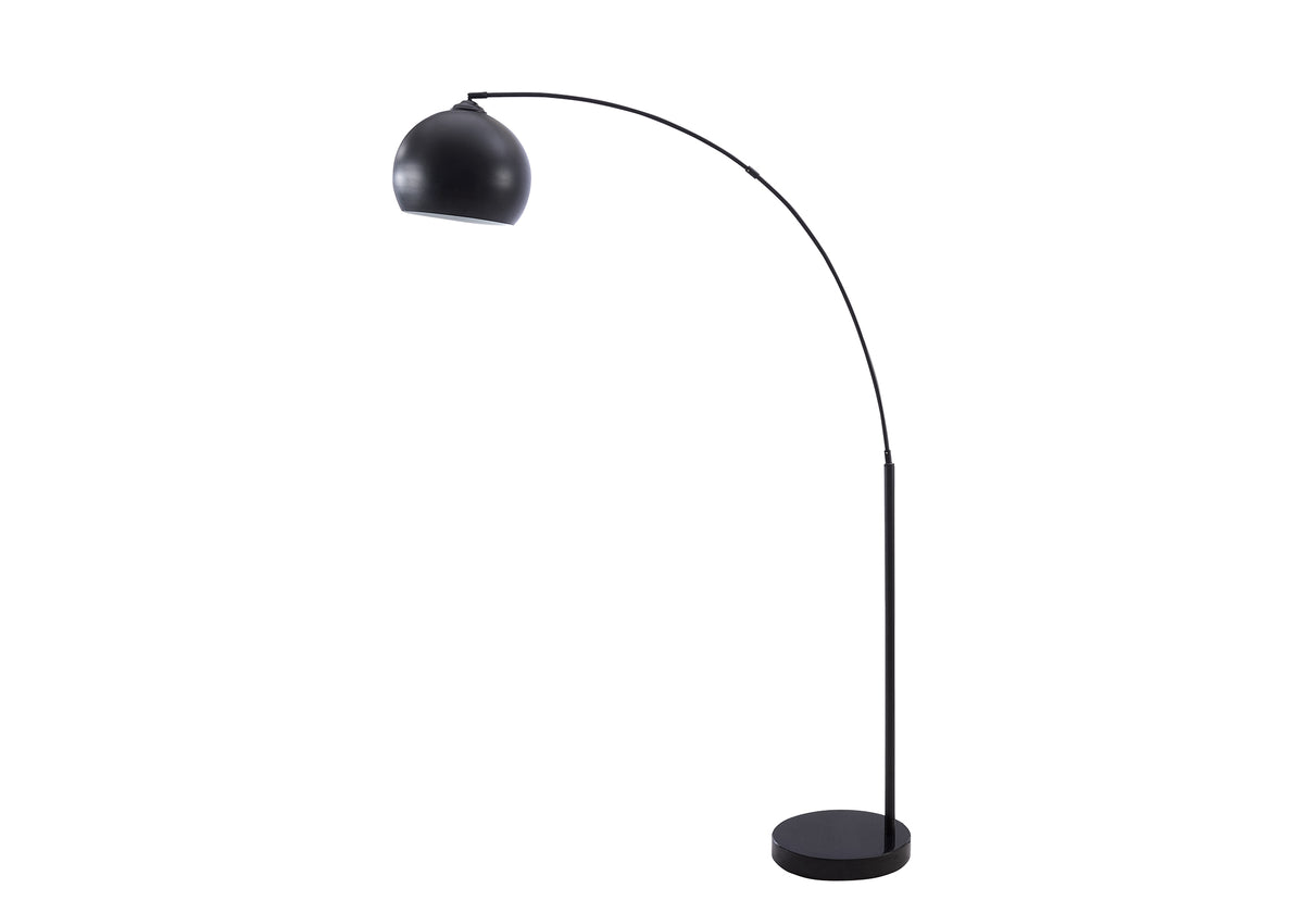 LIGHTING - 74"H ARC FLOOR LAMP BLACK METAL