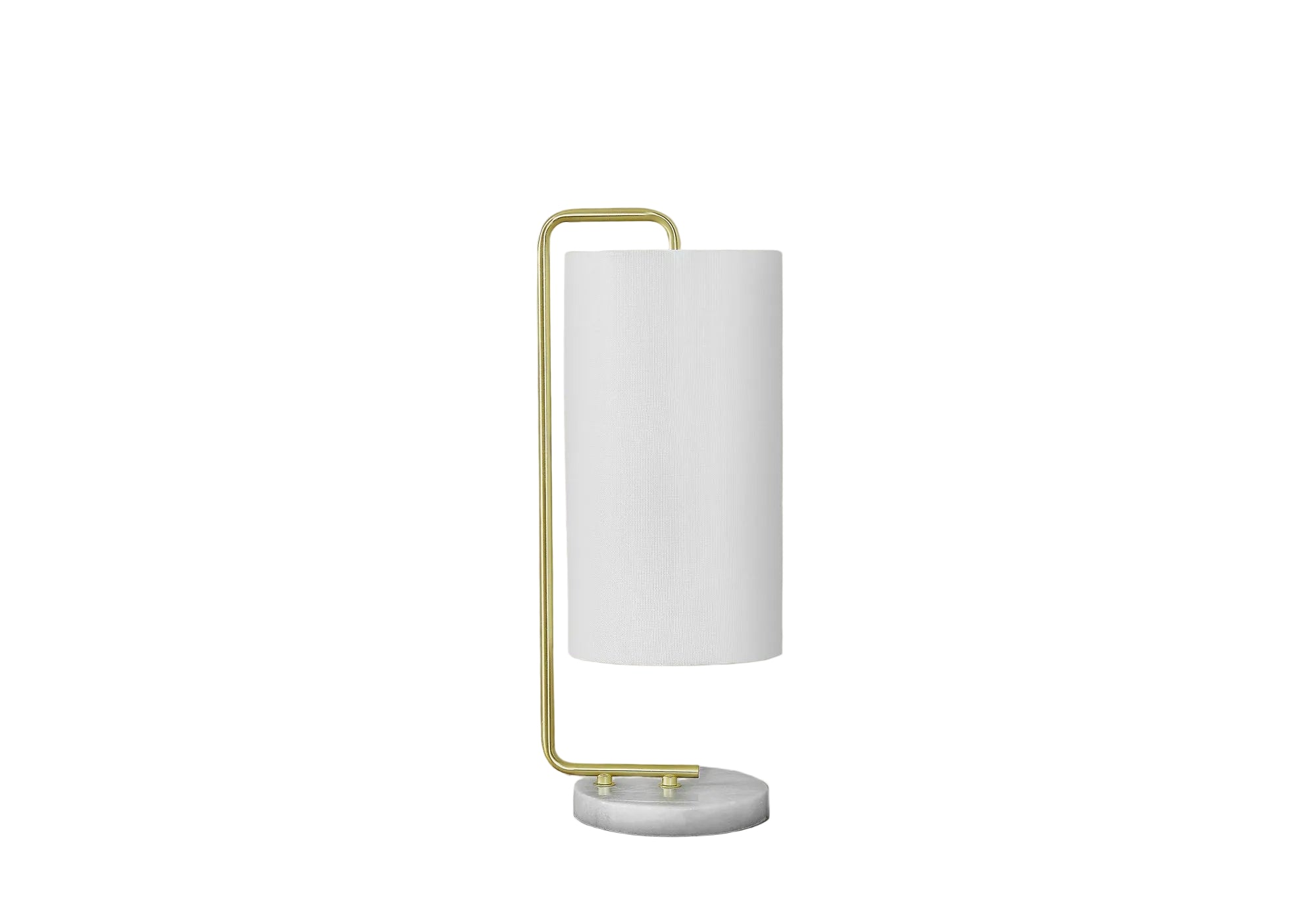 ÉCLAIRAGE - LAMPE DE TABLE 20"H MARBRE BLANC IVOIRE / ABAT-JOUR CRÈME