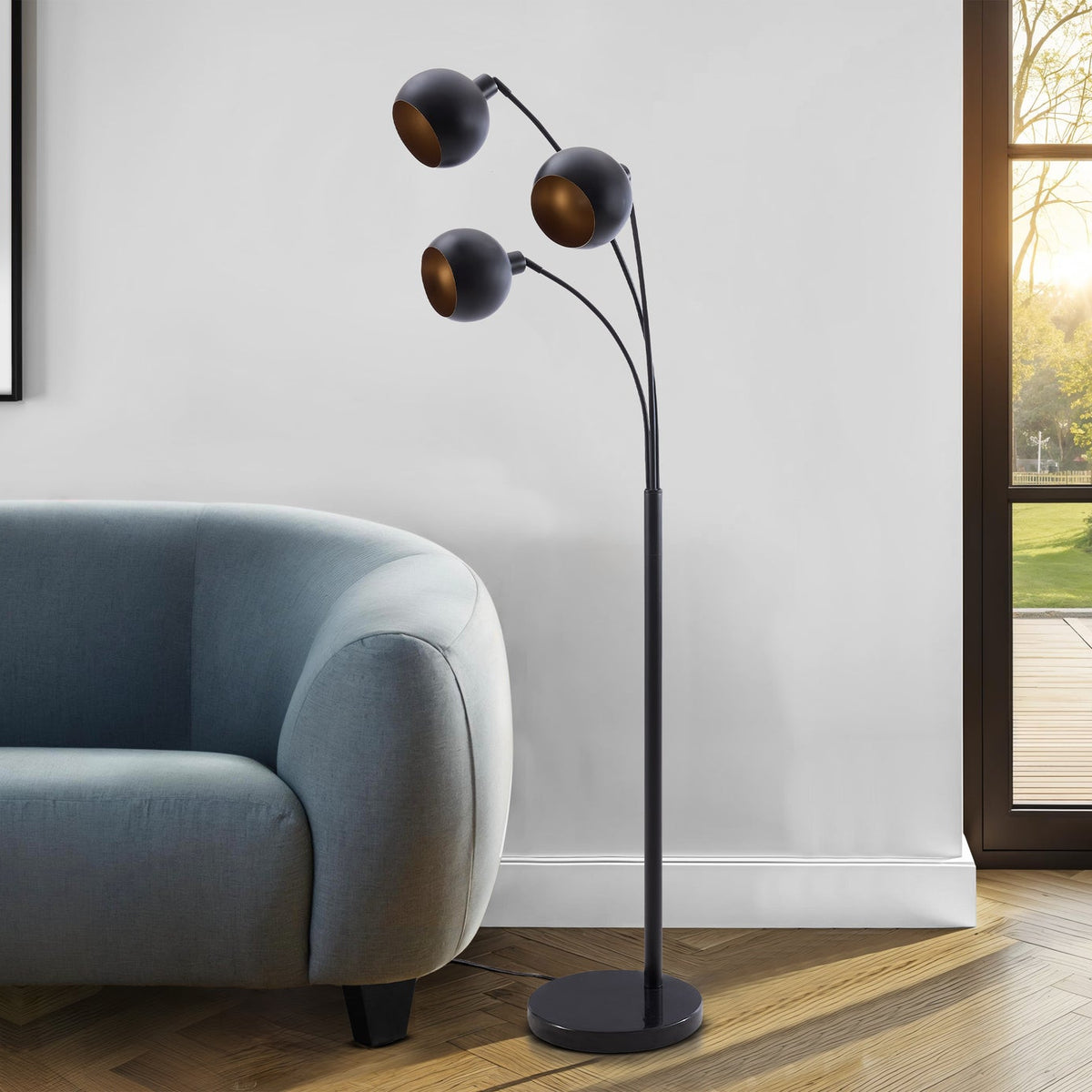 LIGHTING - 71"H FLOOR LAMP BLACK METAL