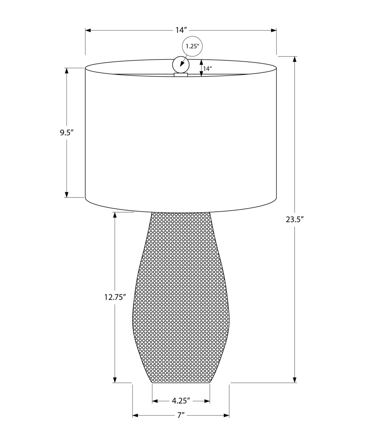 LIGHTING - 24"H TABLE LAMP GREY RESIN / IVORY SHADE
