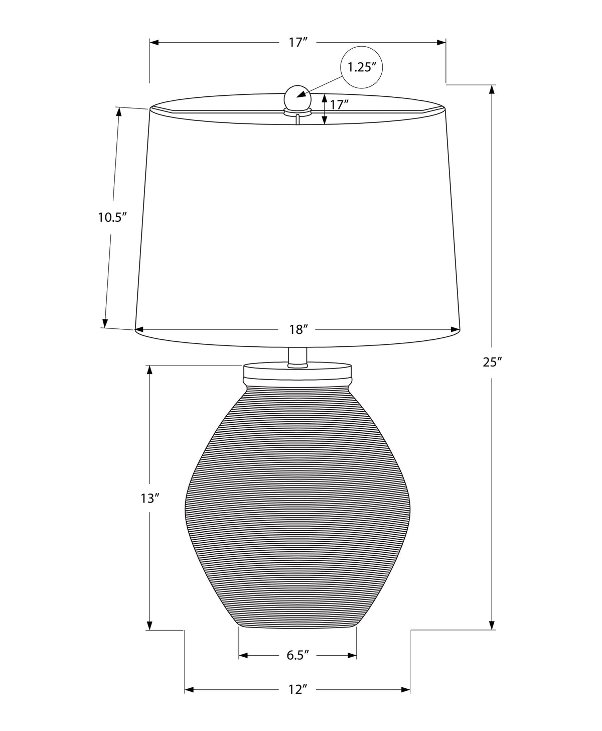 LIGHTING - 25"H TABLE LAMP CREAM CONCRETE / BEIGE SHADE