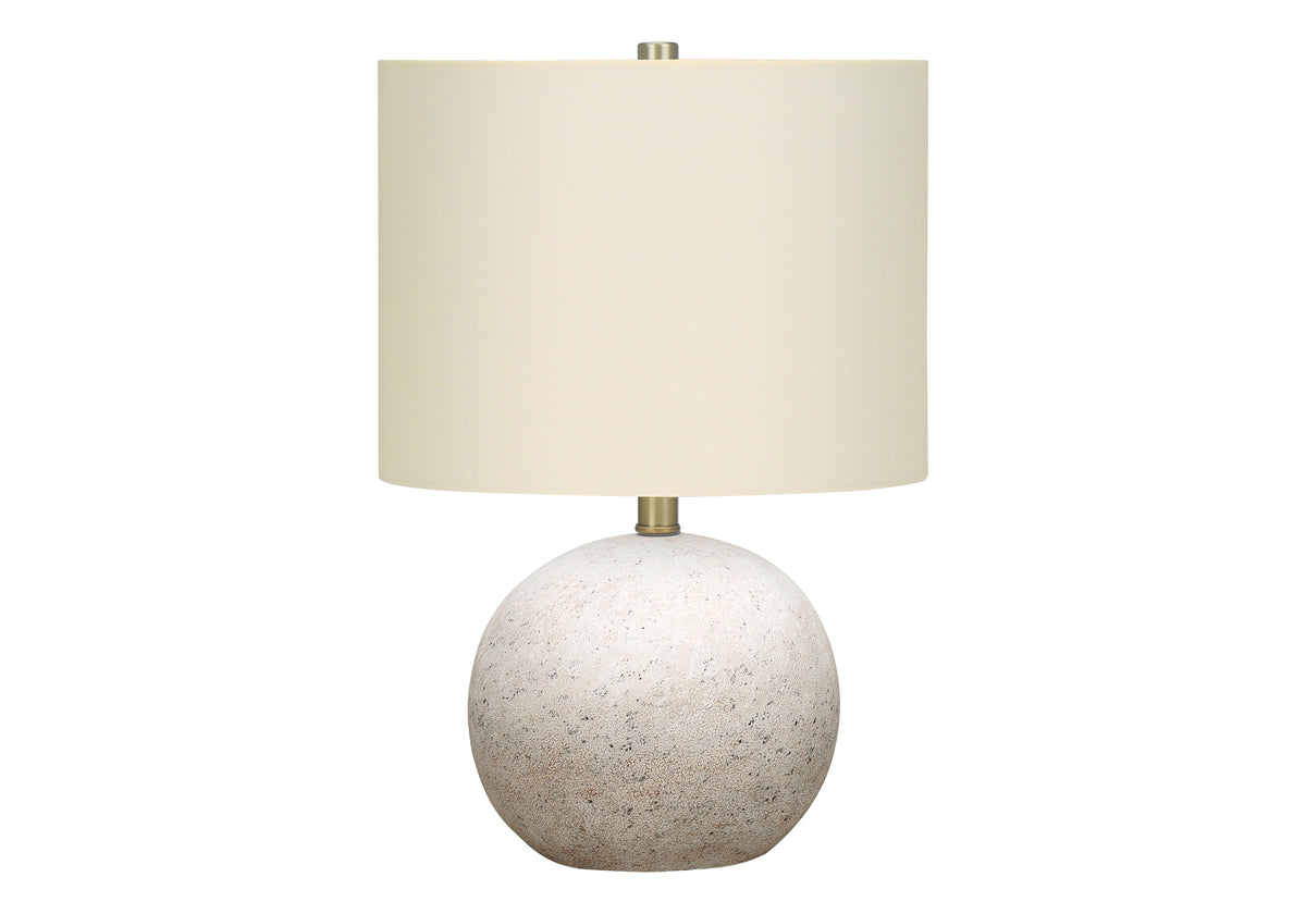 LIGHTING - 20"H TABLE LAMP GREY CONCRETE / IVORY SHADE