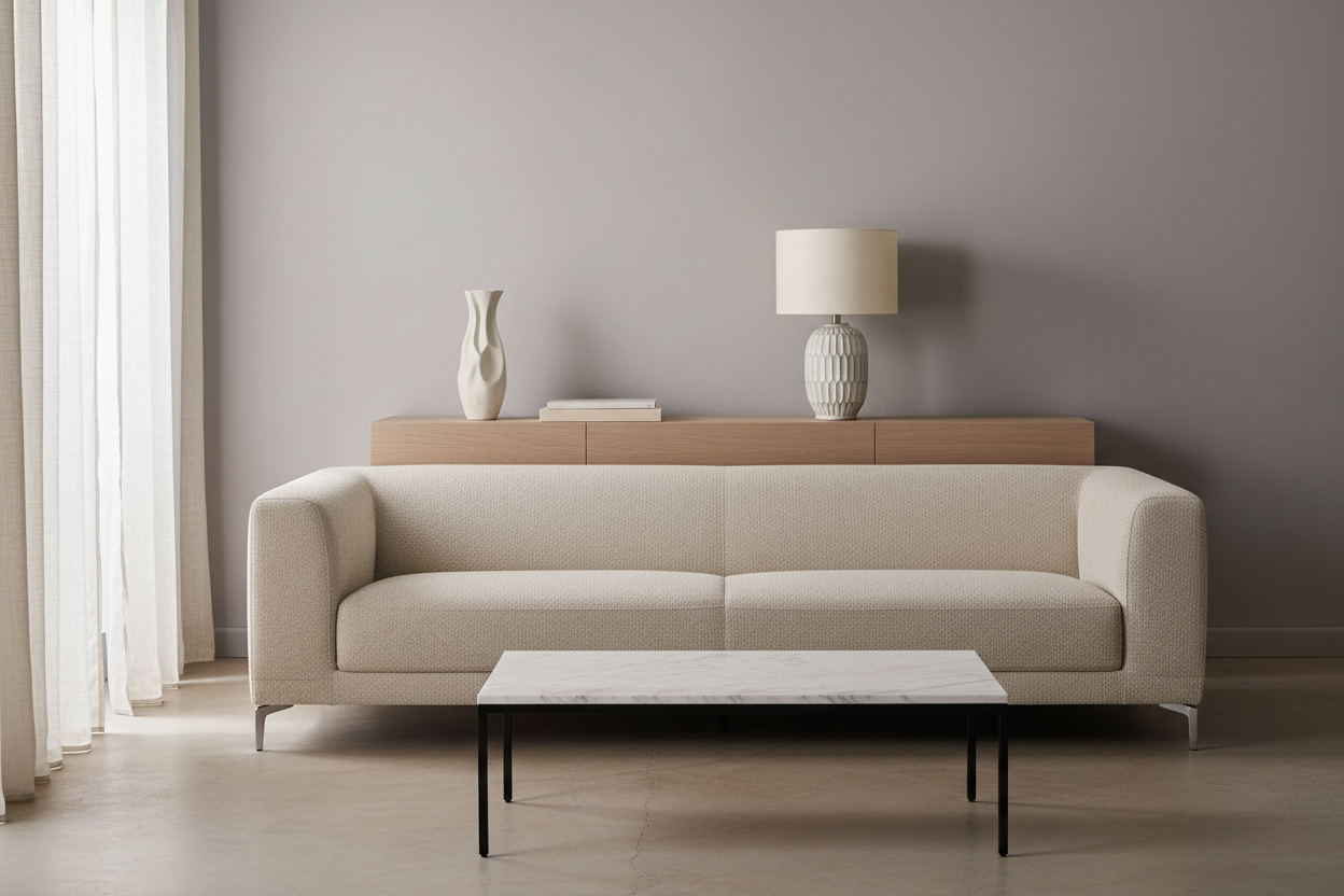 ÉCLAIRAGE - LAMPE DE TABLE 24"H EN RÉSINE CRÈME IVOIRE / ABAT-JOUR CRÈME