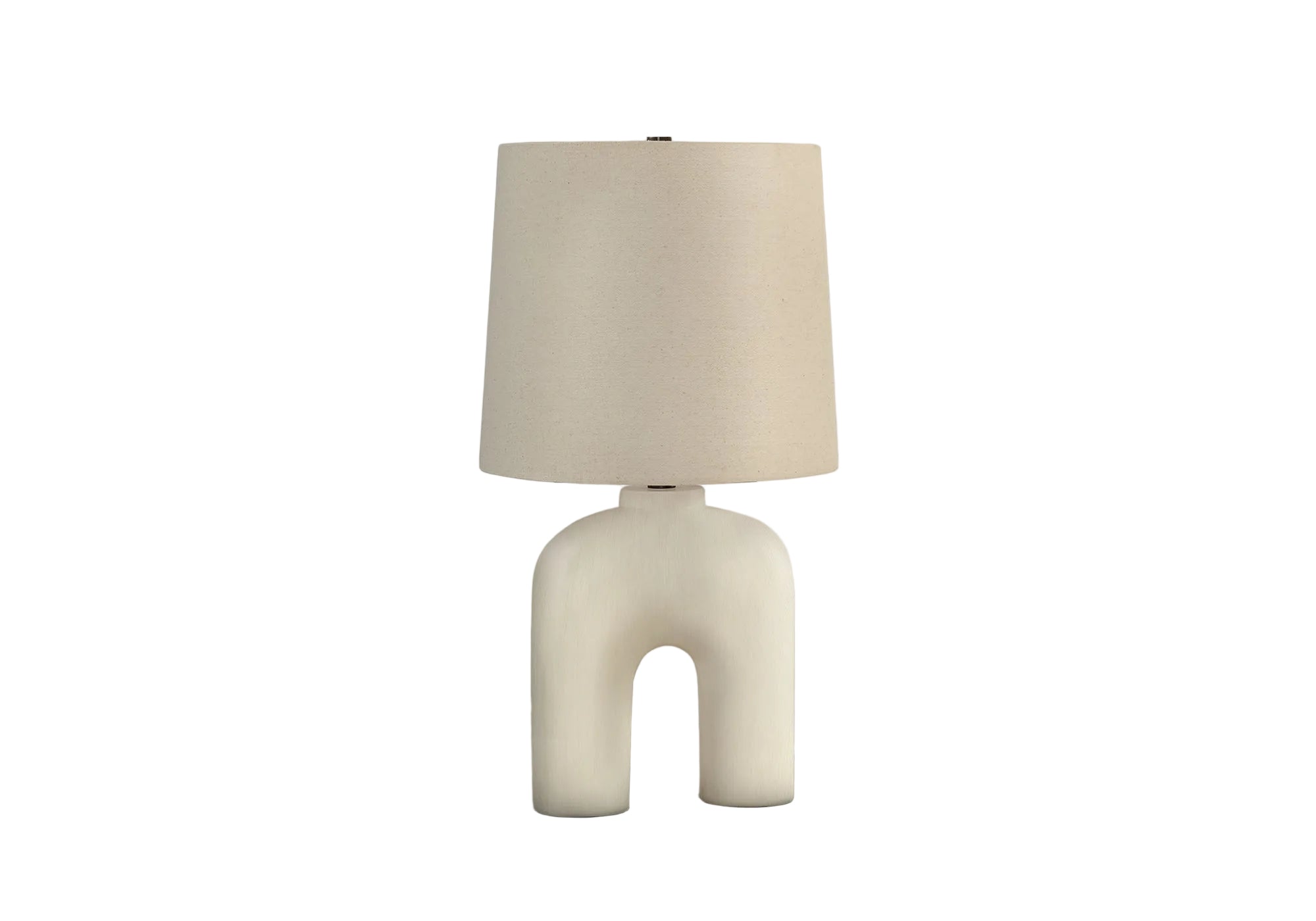 ÉCLAIRAGE - LAMPE DE TABLE 25"H RÉSINE CRÈME ABAT-JOUR BEIGE MODERNE
