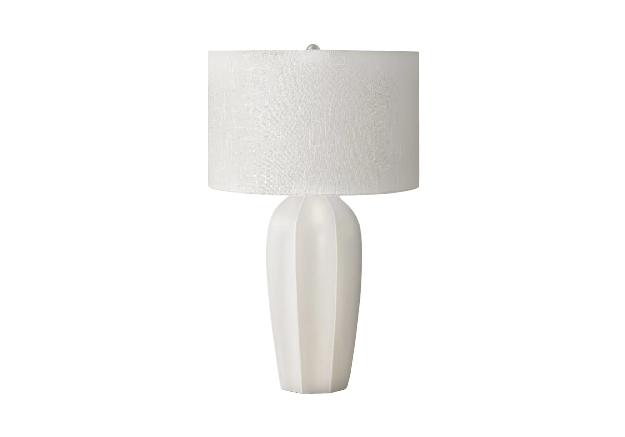 LIGHTING - 27"H TABLE LAMP CREAM CERAMIC IVORY / CREAM SHADE MODERN