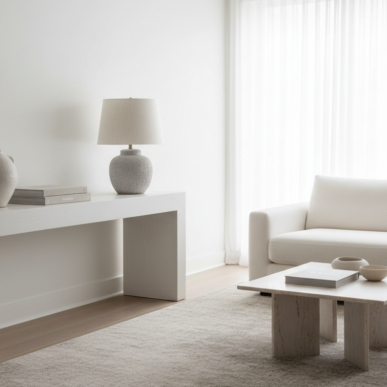 LIGHTING - 22"H TABLE LAMP CREAM CONCRETE IVORY / CREAM SHADE MODERN