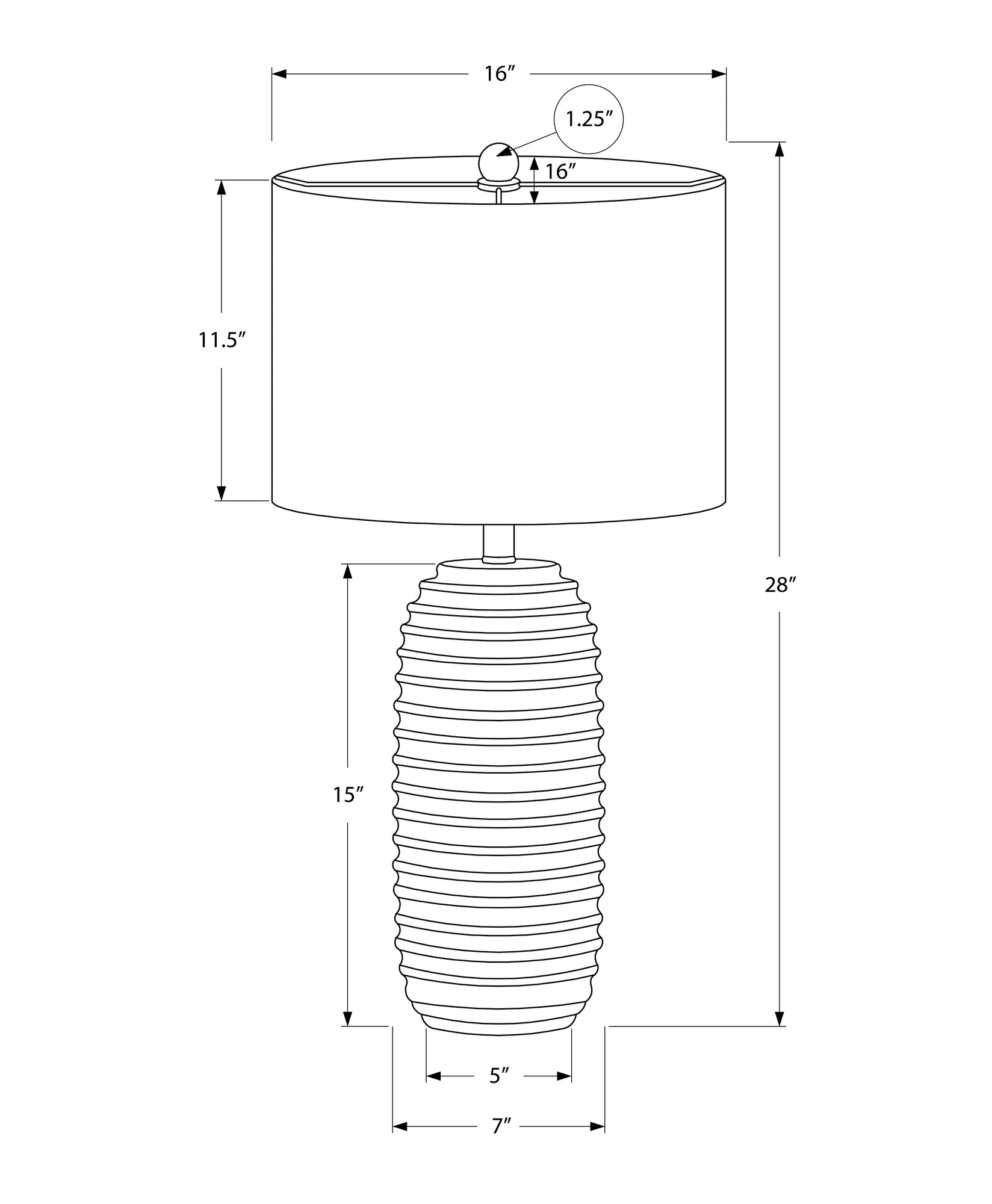 ÉCLAIRAGE - LAMPE DE TABLE 28"H EN RÉSINE CRÈME IVOIRE / ABAT-JOUR CRÈME
