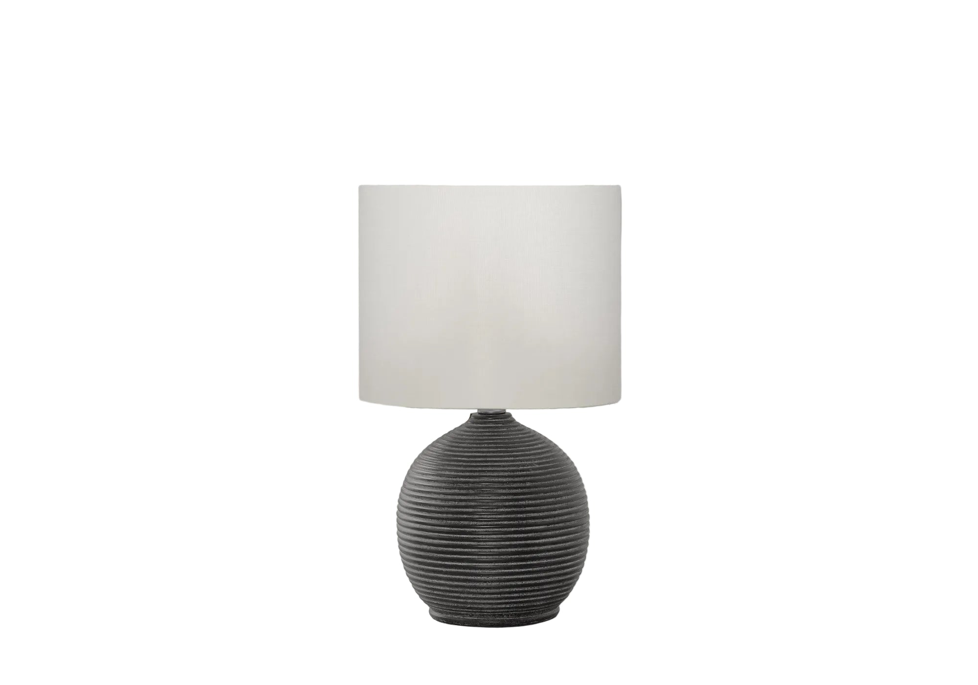 LIGHTING - 16"H TABLE LAMP BLACK RESIN IVORY / CREAM SHADE