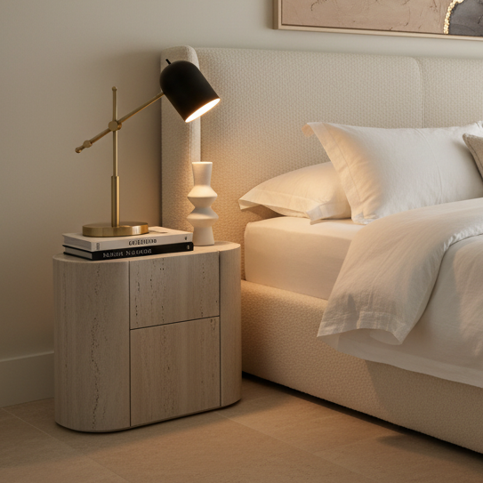 LIGHTING - 18"H TABLE LAMP BRASS METAL BLACK SHADE