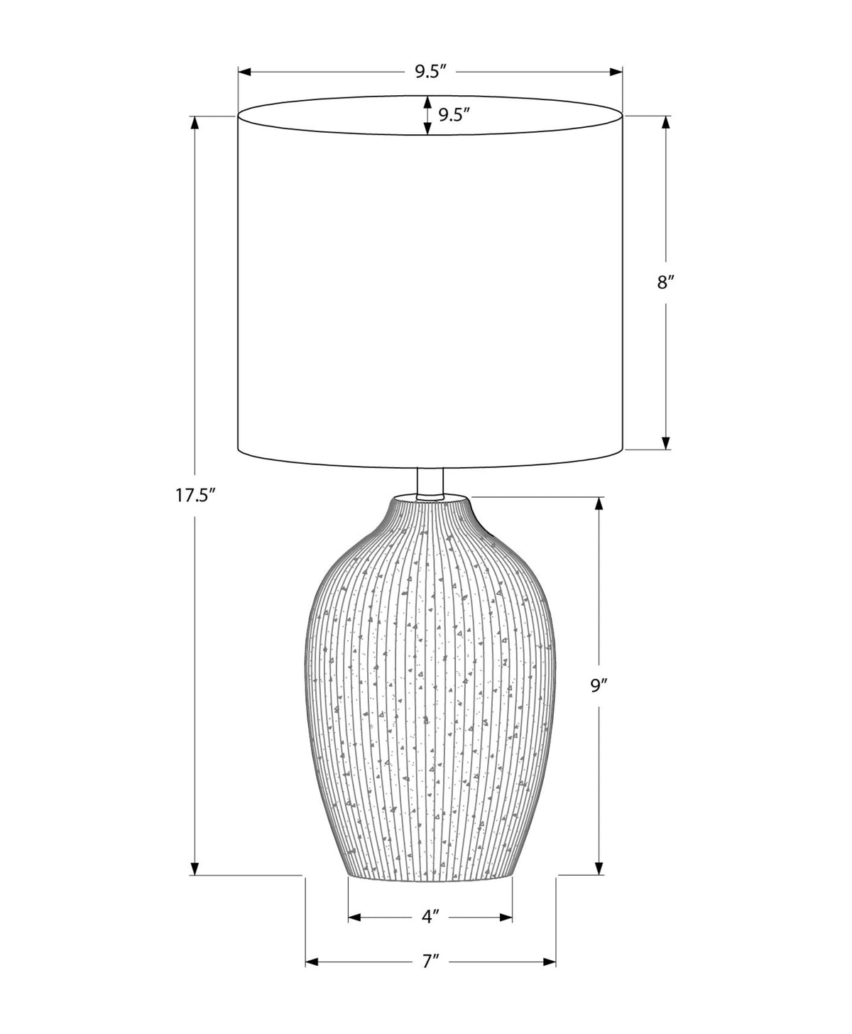 LIGHTING - 18"H TABLE LAMP BEIGE CERAMIC / BEIGE SHADE