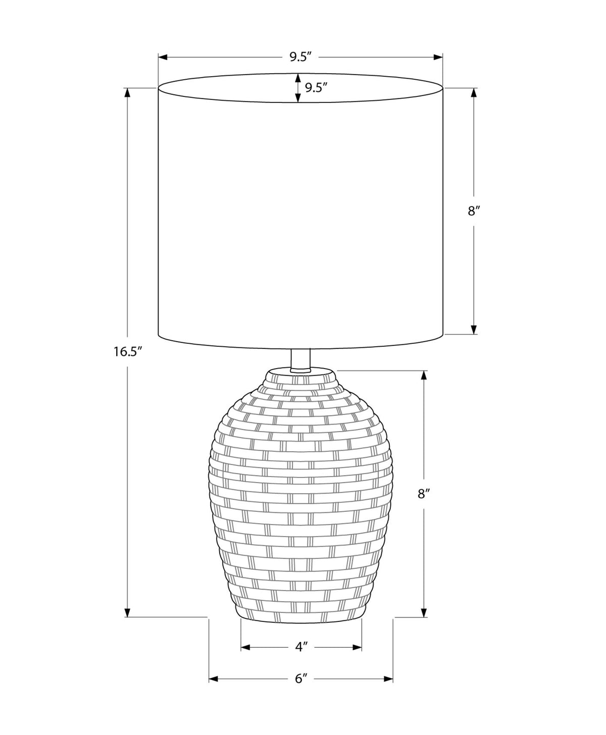 LIGHTING - 17"H TABLE LAMP IVORY CERAMIC / IVORY SHADE