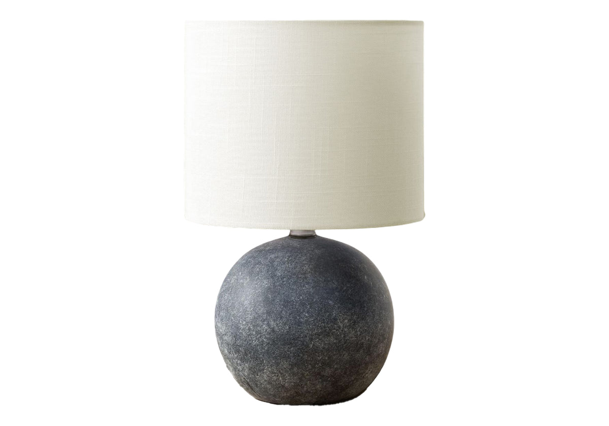 LIGHTING - 16"H TABLE LAMP GREY CONCRETE / IVORY SHADE