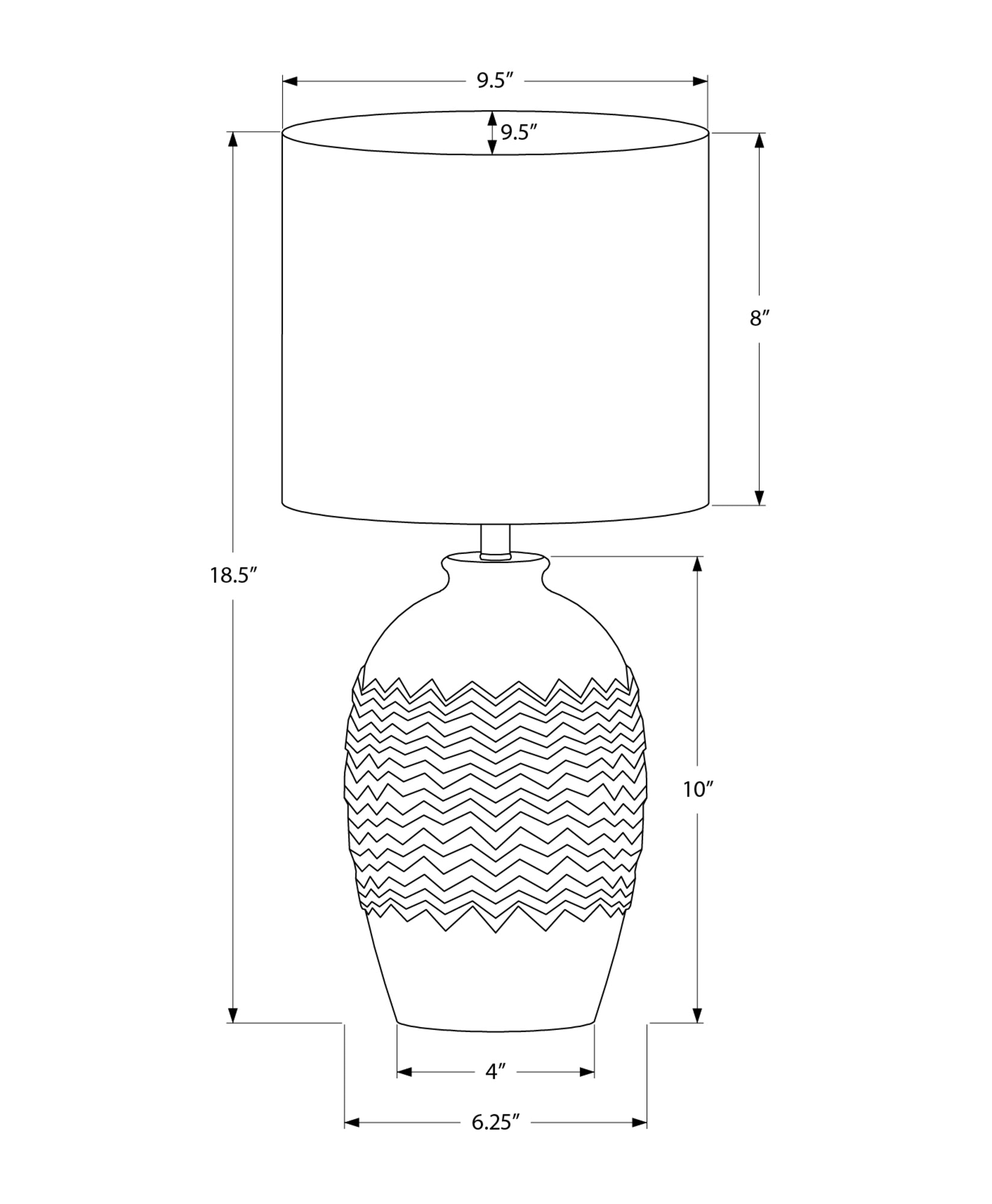ÉCLAIRAGE - LAMPE DE TABLE 19"H IVOIRE CÉRAMIQUE IVOIRE / ABAT-JOUR CRÈME