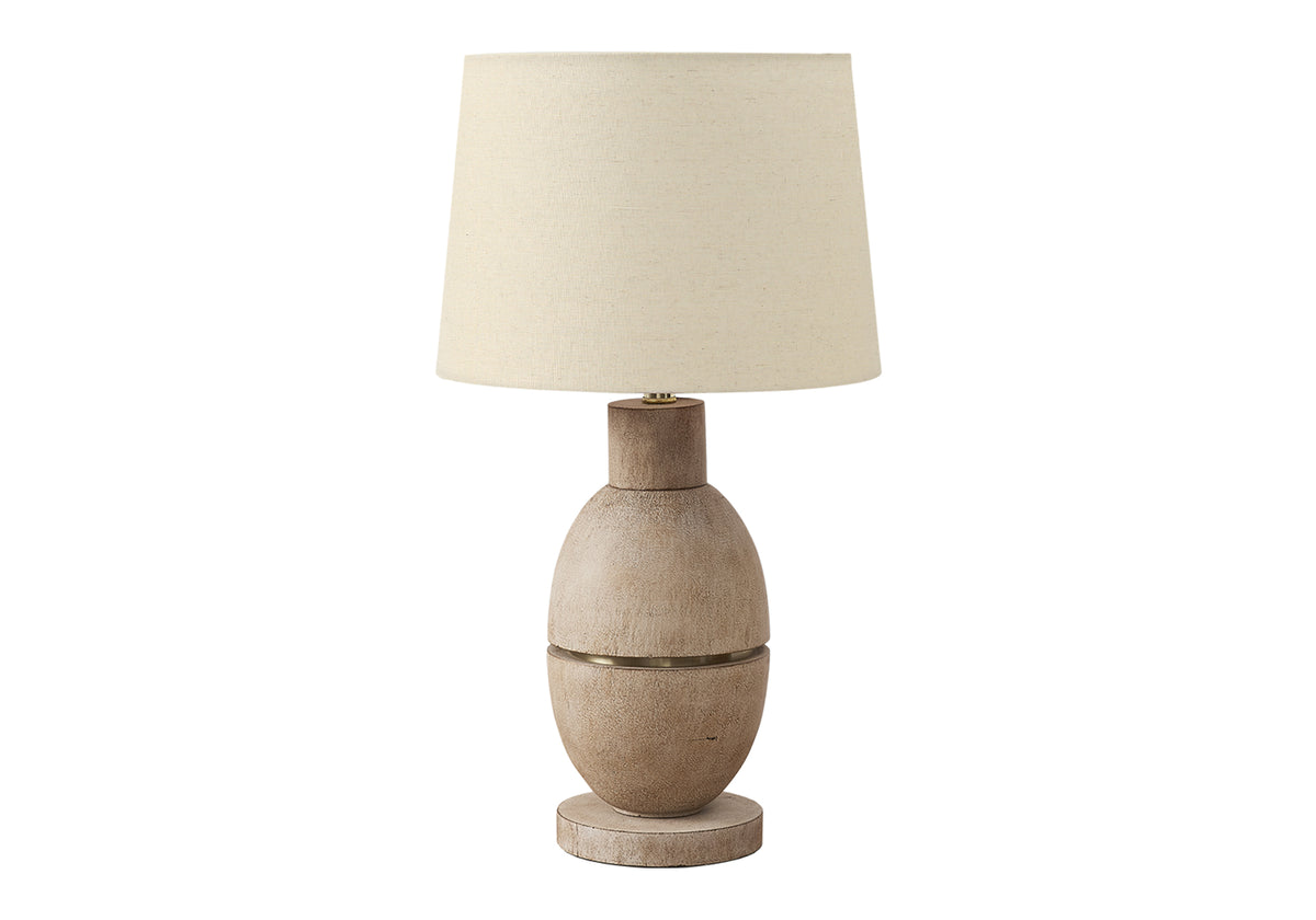 LIGHTING - 25"H TABLE LAMP BEIGE RESIN / BEIGE SHADE