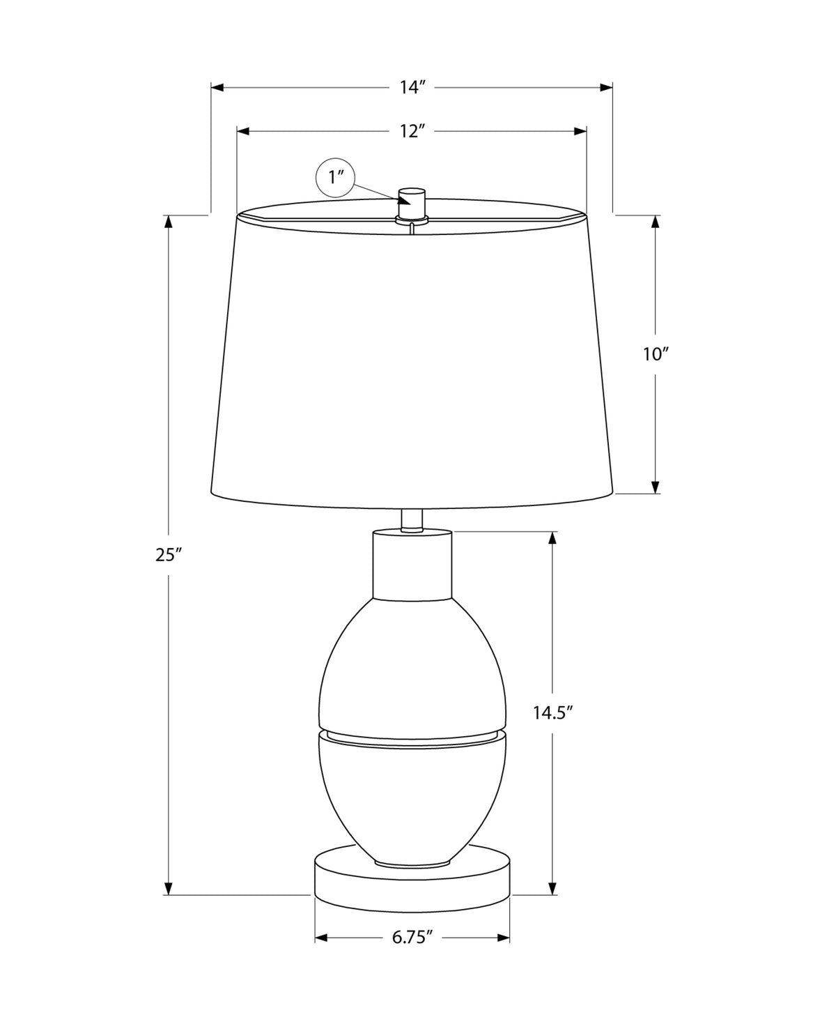 LIGHTING - 25"H TABLE LAMP BEIGE RESIN / BEIGE SHADE