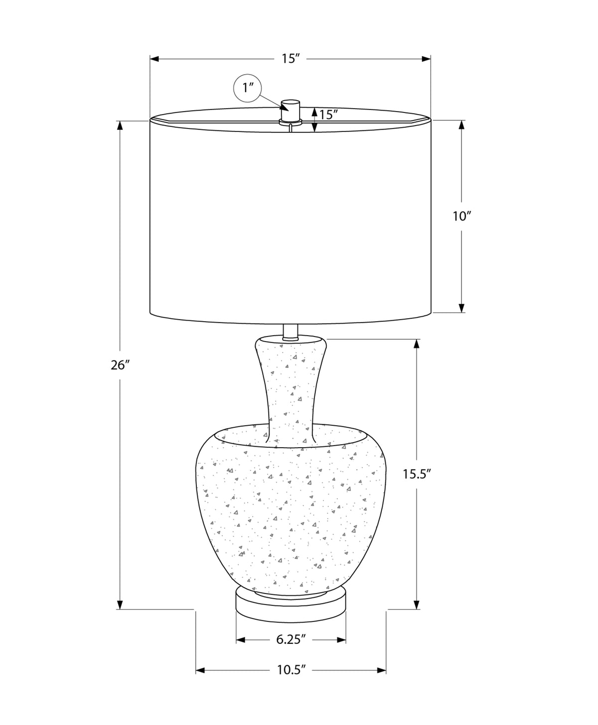 LIGHTING - 26"H TABLE LAMP SILVER GLASS / IVORY SHADE