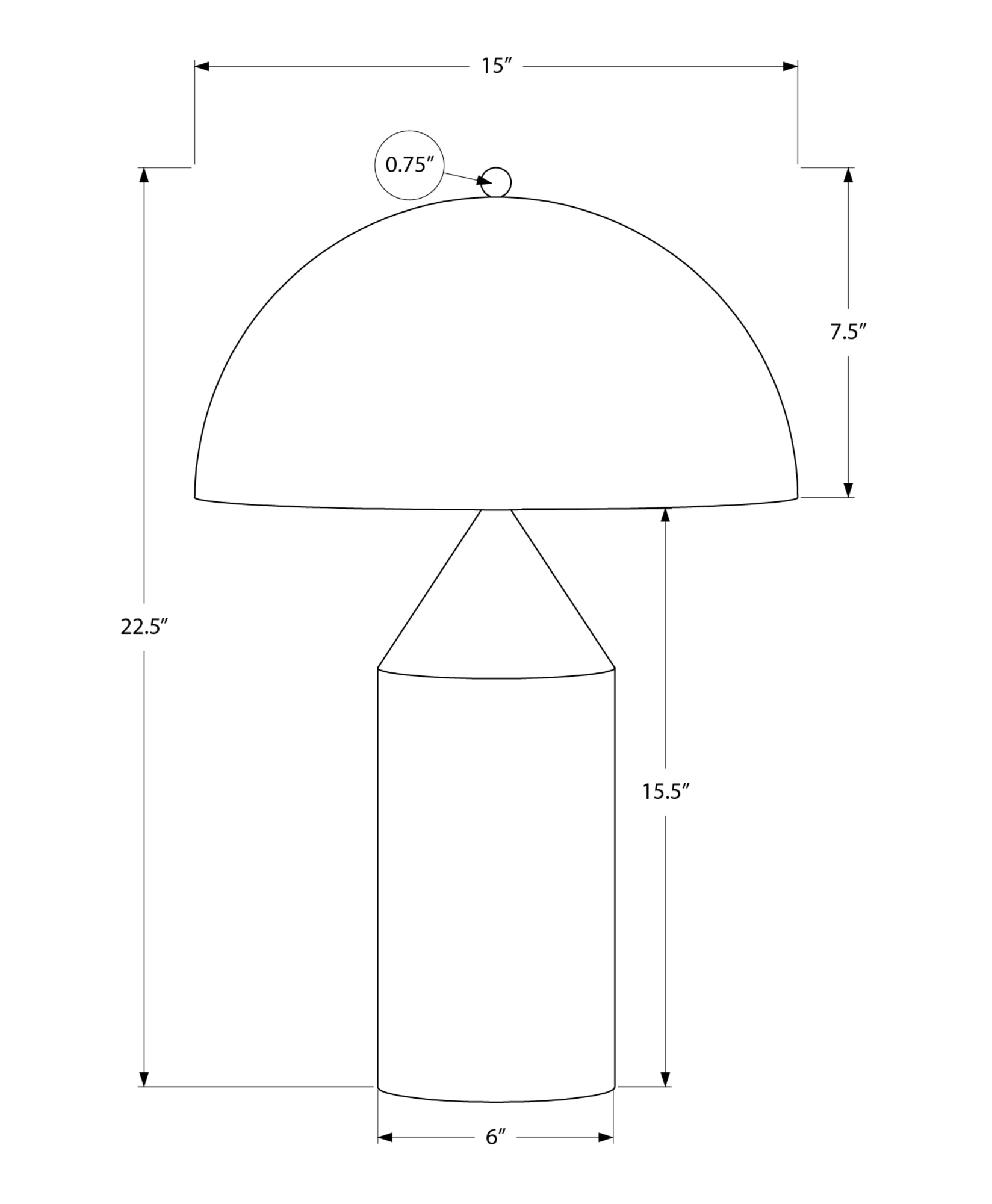 LIGHTING - TABLE LAMP 23"H BLACK METAL