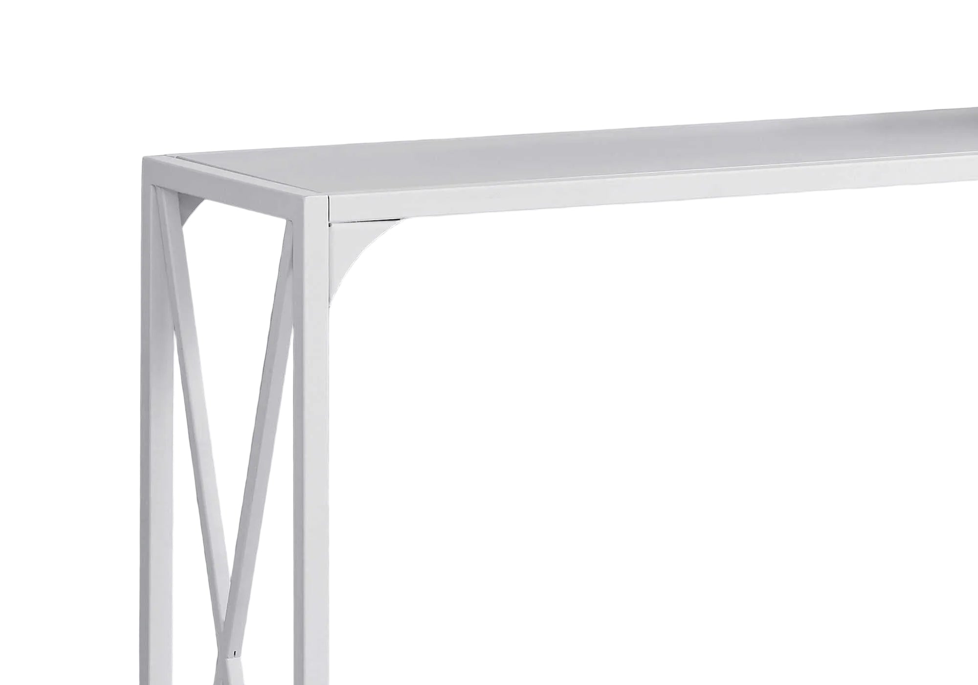 ACCENT TABLE - 48"L / WHITE / WHITE METAL HALL CONSOLE