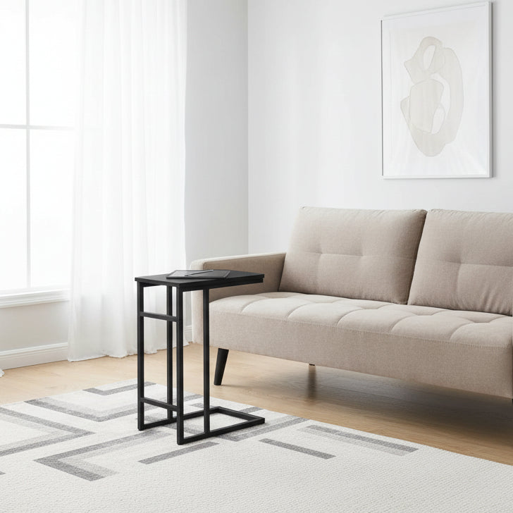 ACCENT TABLE - 24"H / BLACK / BLACK METAL