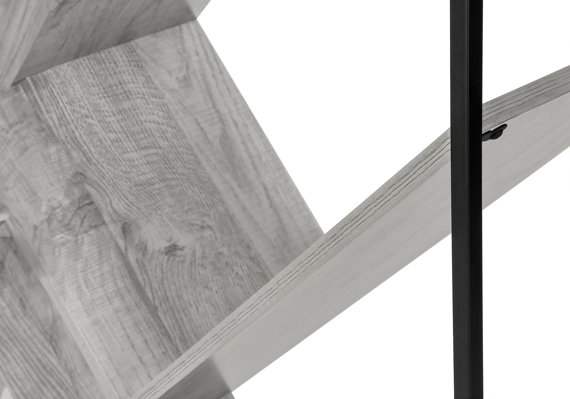 BOOKCASE - 60"H / GREY / BLACK METAL