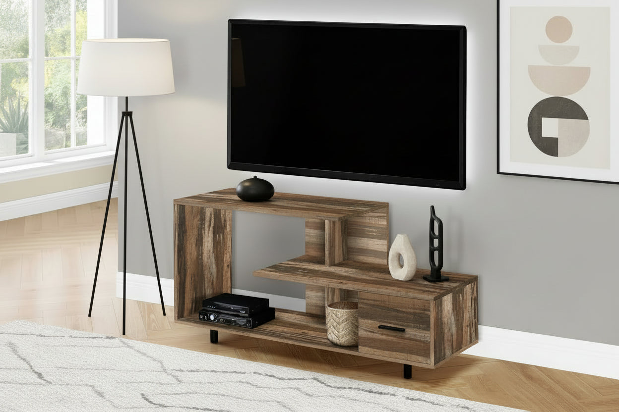 TV STAND - 48"L / BROWN RECLAIMED / 1 DRAWER