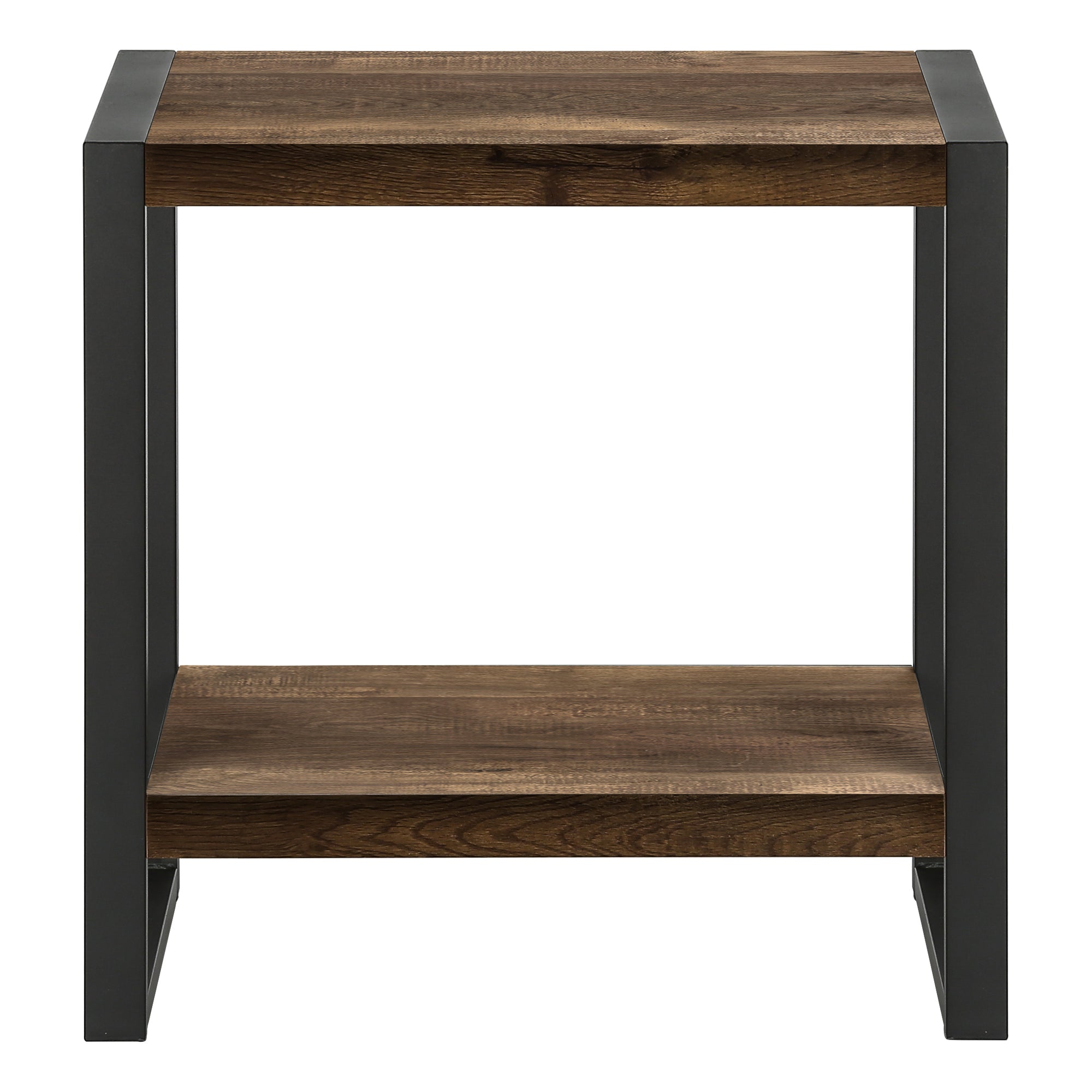 TABLE D'APPOINT - ASPECT BOIS RÉCUPÉRÉ MARRON / MÉTAL NOIR