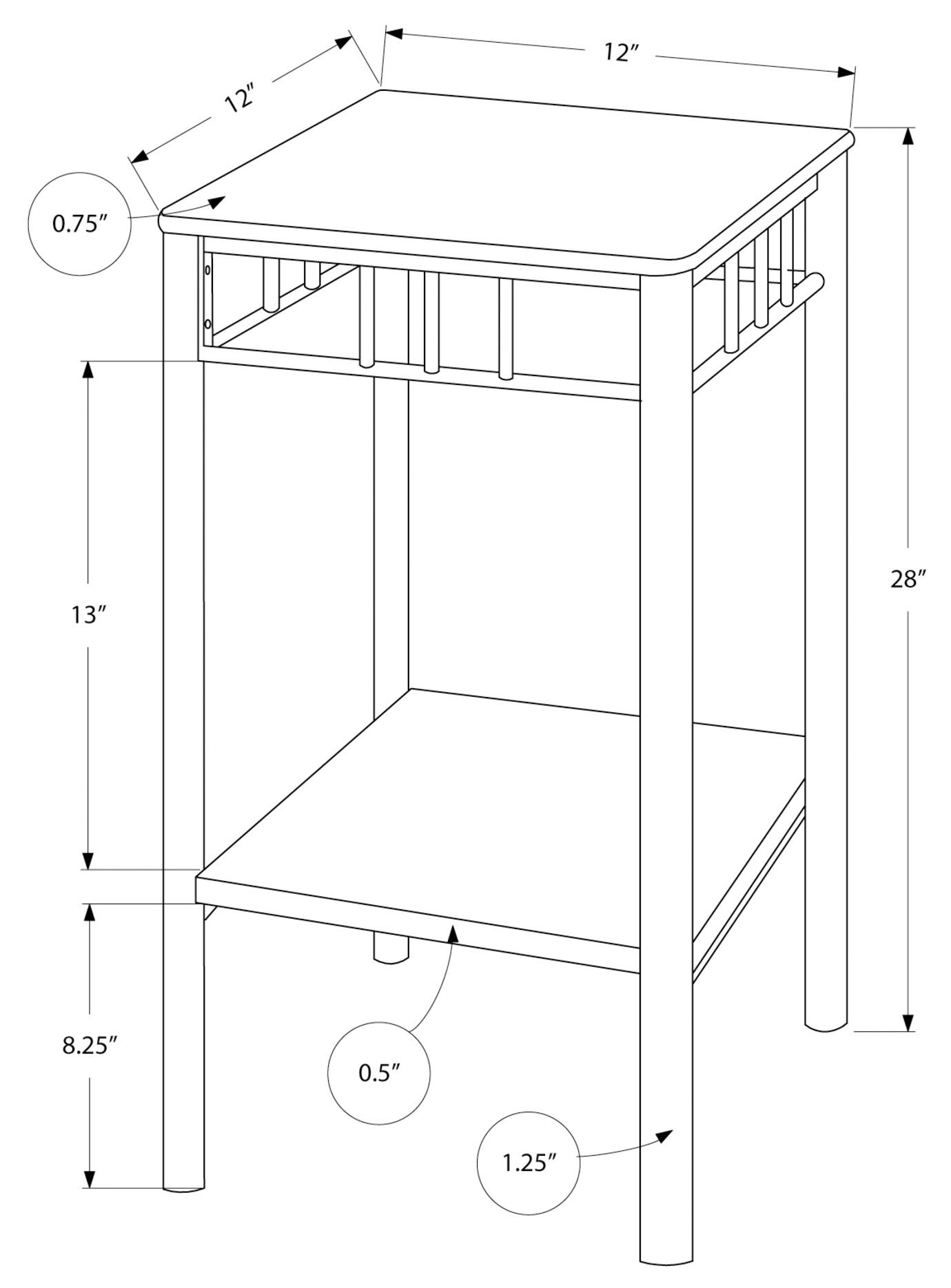 TABLE D'APPOINT - MARBRE ESPRESSO / MÉTAL BRONZE