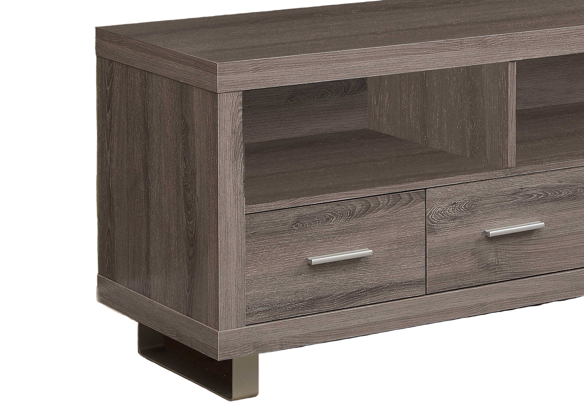 TV STAND - 48" L / DARK TAUPE WITH 3 DRAWERS