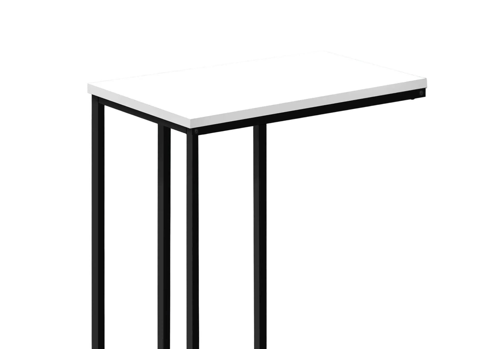 TABLE D'APPOINT - 25"H / BLANC / MÉTAL NOIR