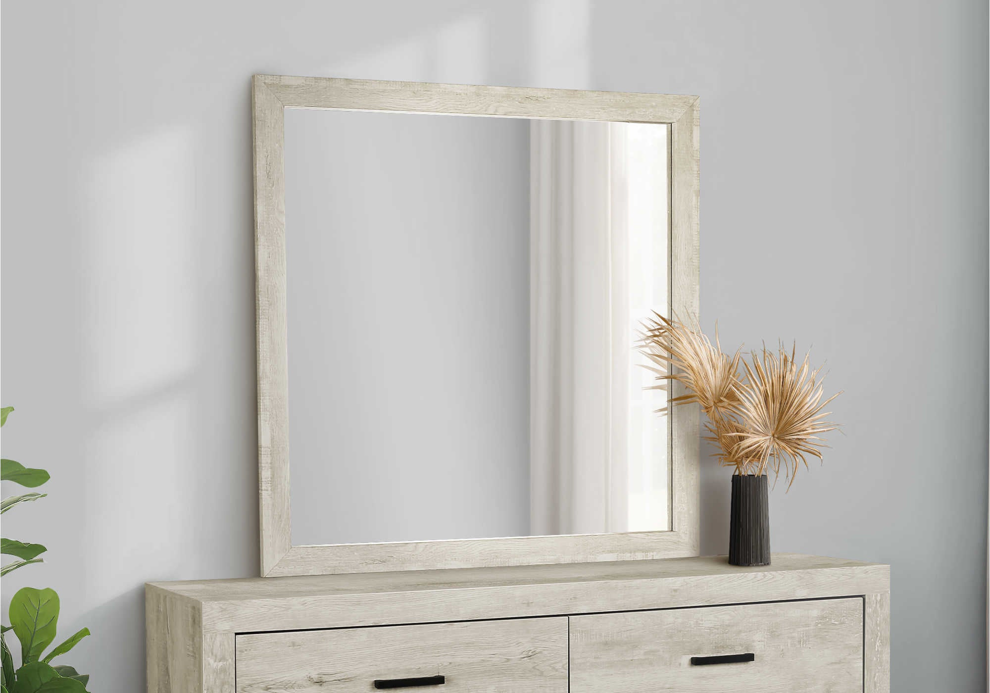 Bedroom Set - Wall Mirror / Bleached Oak Finish