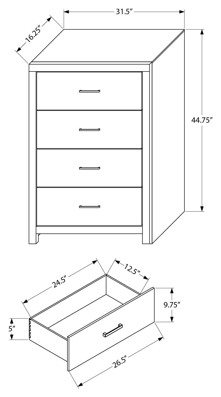 Bedroom Set - Complete Set / Bleached Oak Finish